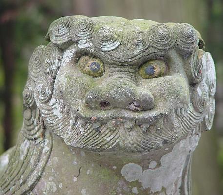 八槻都都古和気神社の狛犬吽の顔