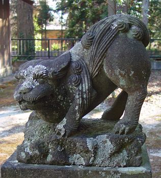 椋神社の狛犬吽